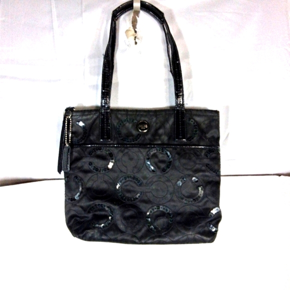 Coach Vintage Black Shoulder Sequin Handbag - Picture 7 of 16
